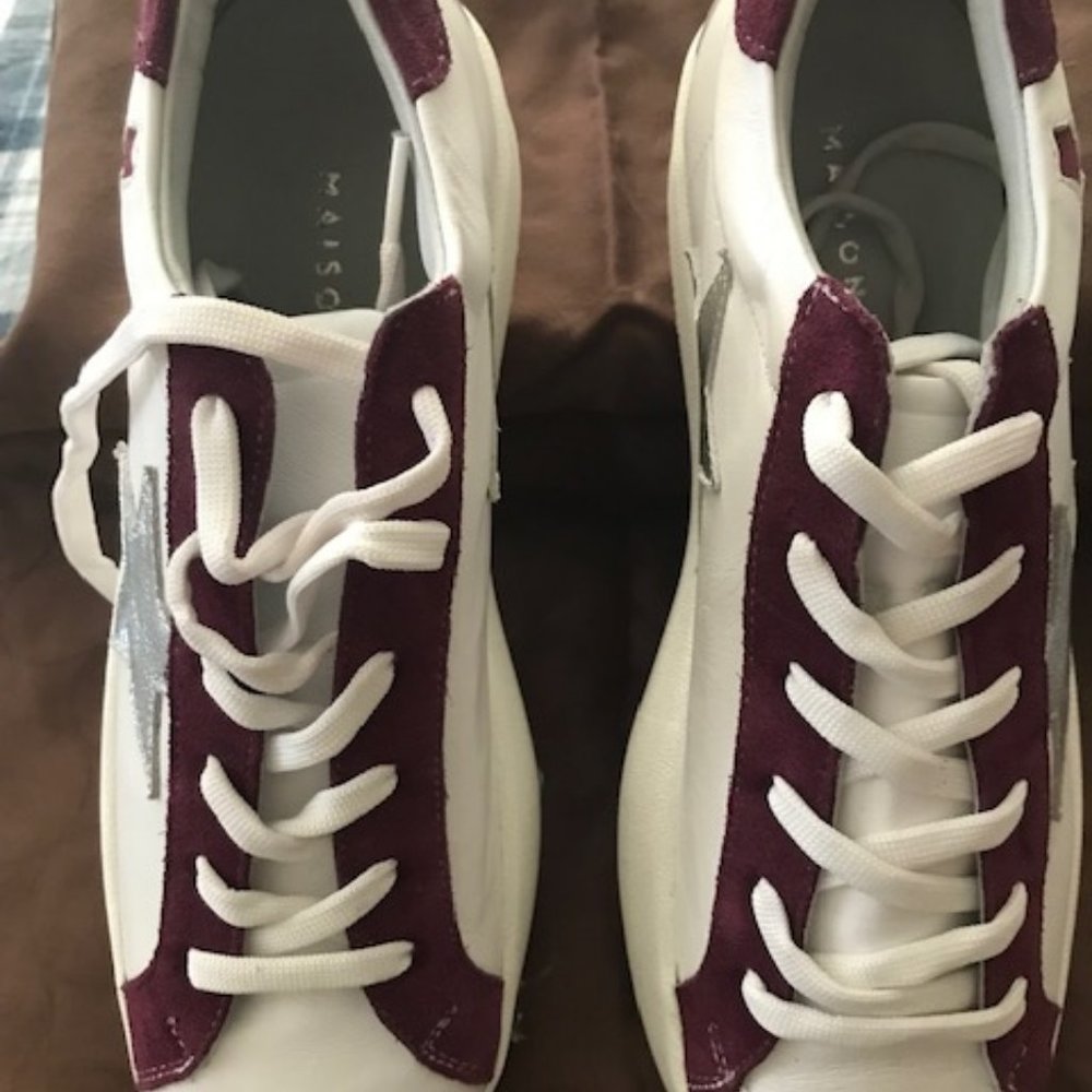 Maison Si Jordan shoes, Size 40 EUR (Size 9 womans), Purple/Silver stars